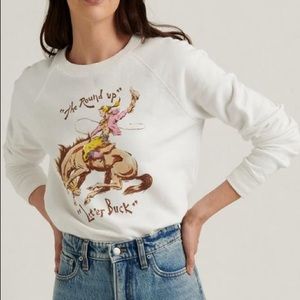 Lucky brand let her buck cowgirl horse sweatshirt.